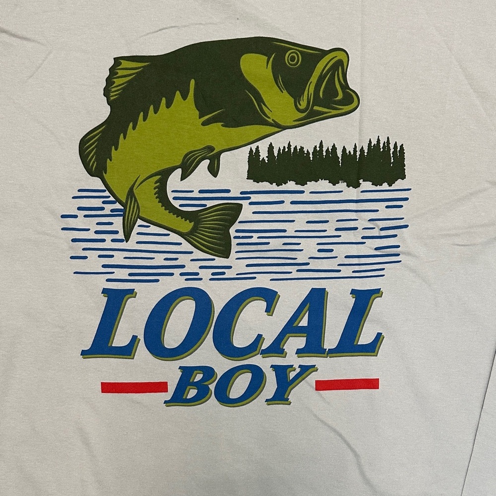 Local Boy Outfitters Long Sleeve Pocket Tee in Light Gray-Fish. NWOT! - Picture 7 of 7